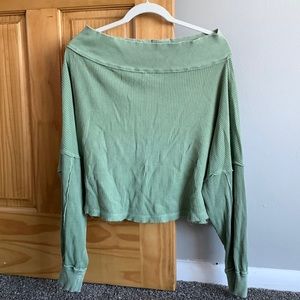 ‘Free People’ Off the Shoulder Loungewear Long Sleeve Shirt